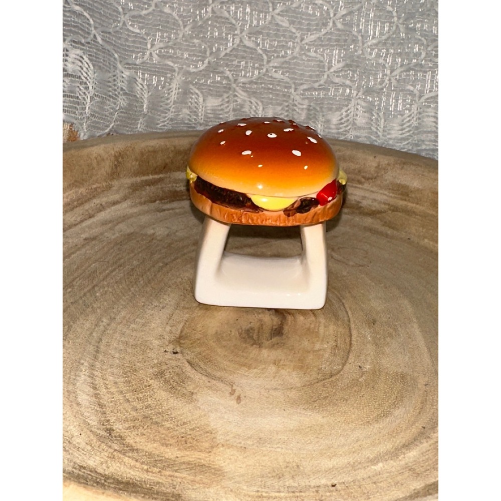 Miniature Hamburger Napkin Holder Novelty‎ Kitchen Decor Foodie Gift
